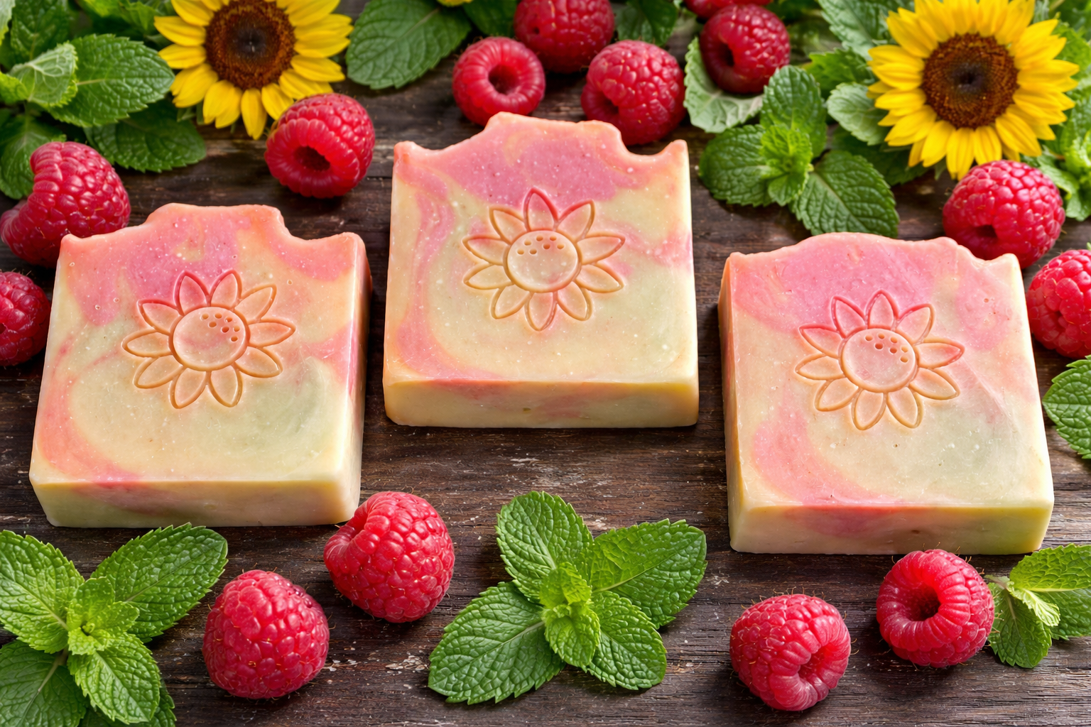 Raspberry Mint! Colloidal Oatmeal. Coconut Free! Tallow Soap. 🌻