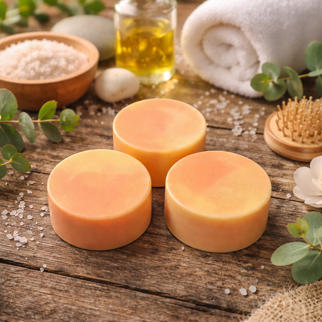 Shampoo Bars! Banana Apricot. Syndet Bars. PH Balanced. Sulfate Free.