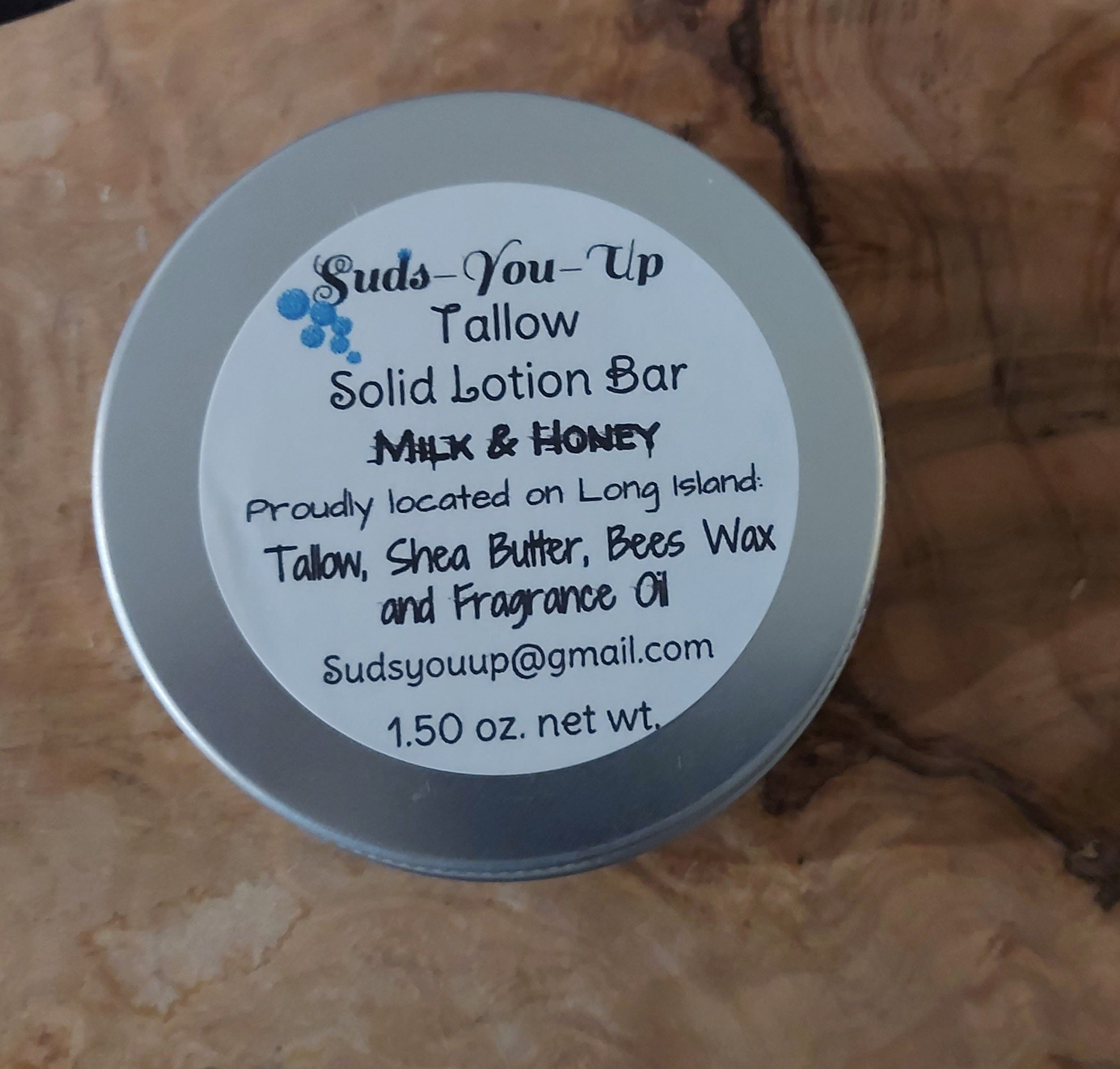 Solid Tallow Lotion Bar.  Milk & Honey!
