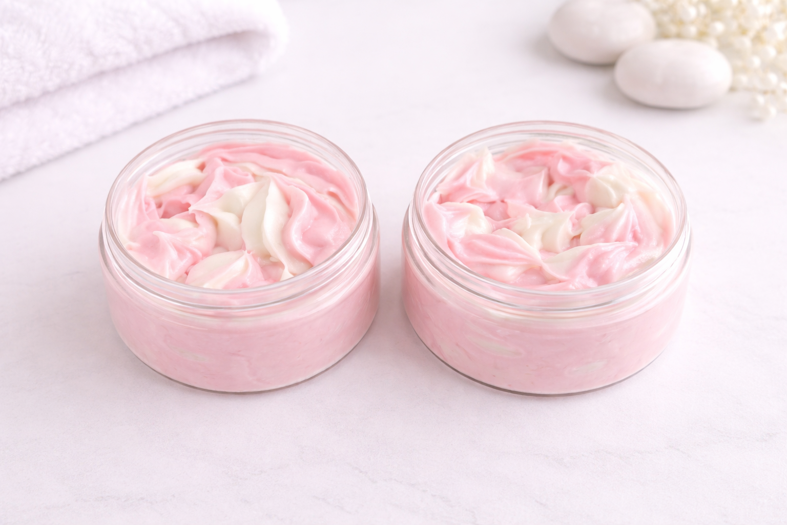 Whipped Tallow Body Butta. Brazilian Tropics. Pink & White.