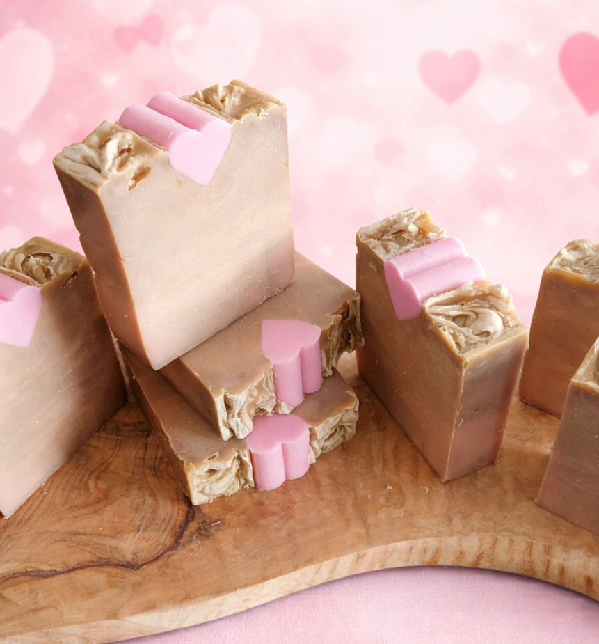 Vanilla Cashmere.  Hearts!  Tallow & Goat Milk Soap.