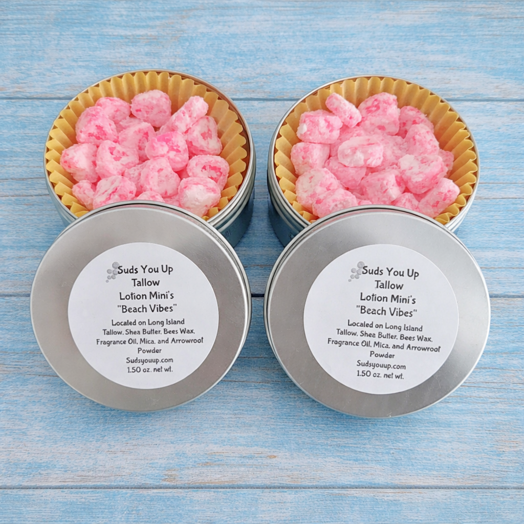 Tallow Lotion Hearts. Beach Scent. Natural Lotion.