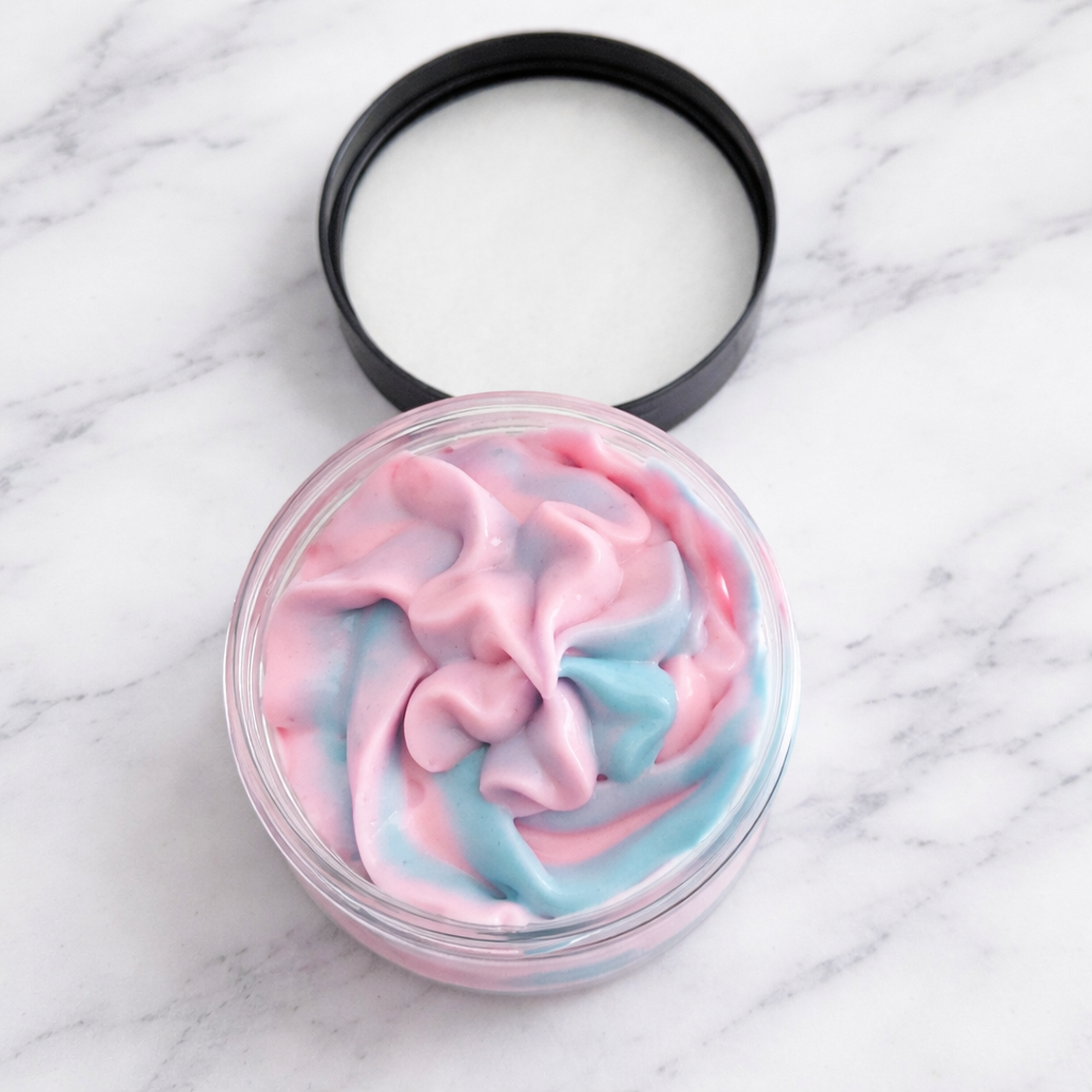Whipped Tallow Body Butta!  Brazilian Tropics. Pink & Aqua.
