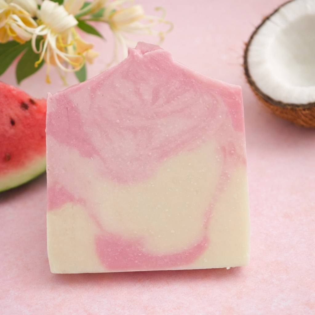 Tallow and Goat Milk Soap. Honeysuckle. Watermelon. Coconut.