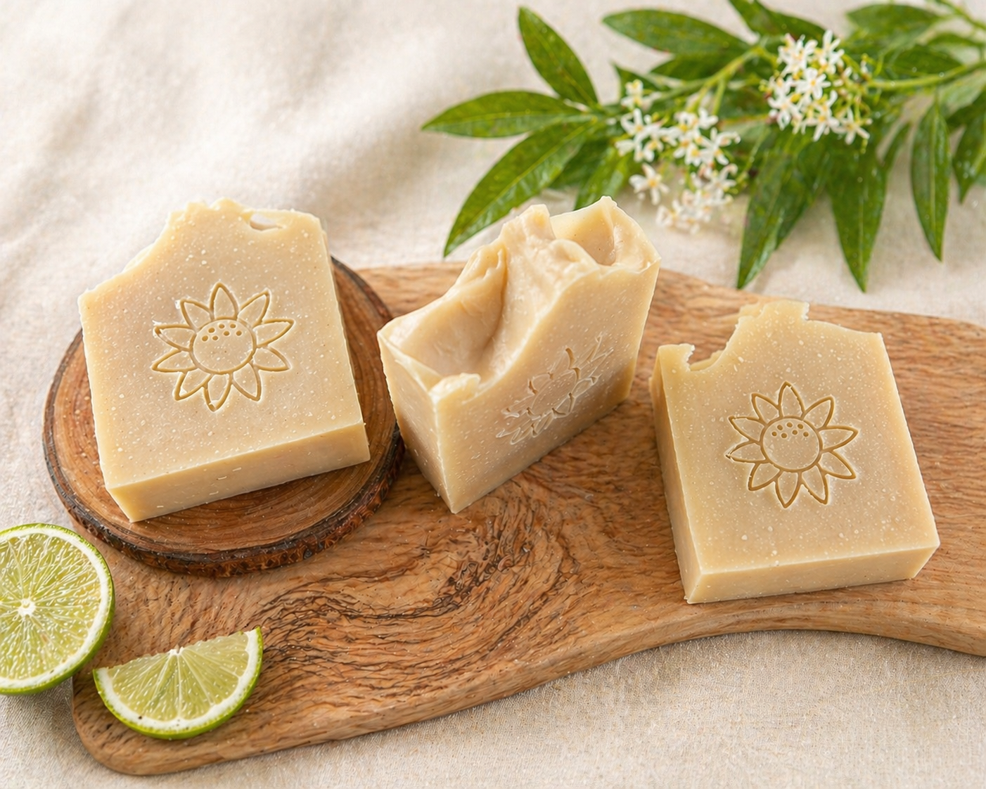 Lime Verbena. Goat Milk & Tallow Soap. Sunflower.
