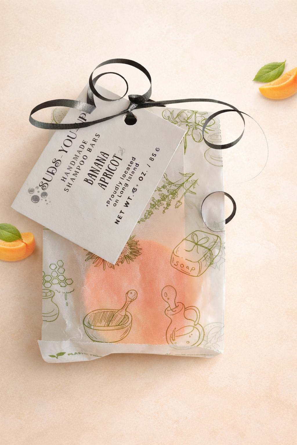 Shampoo Bars! Banana Apricot. Syndet Bars. PH Balanced. Sulfate Free.